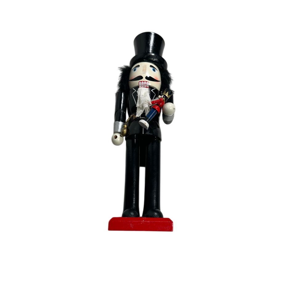 Elegant Black Nutcracker Christmas Decoration Formal TuxedoTop Hat Holiday Decor